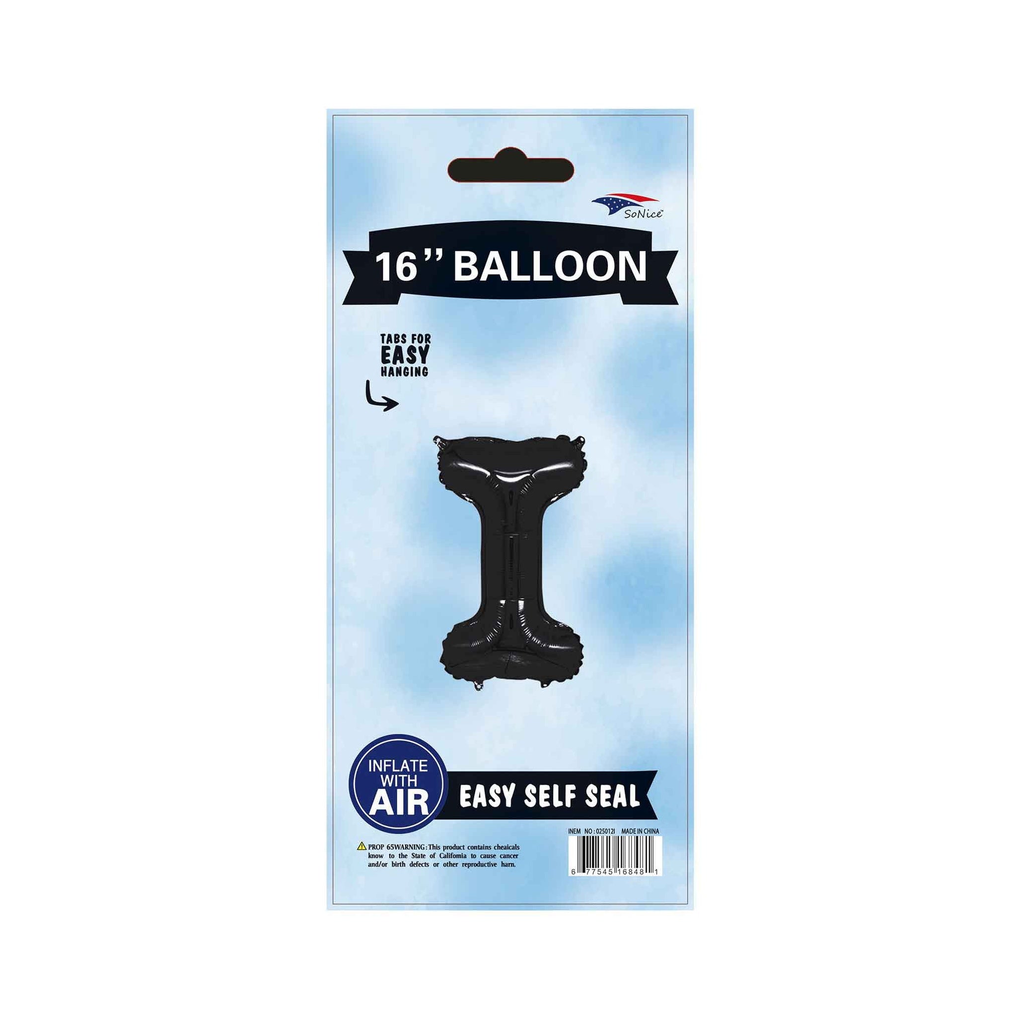 16"Foil Balloon Letter I Black